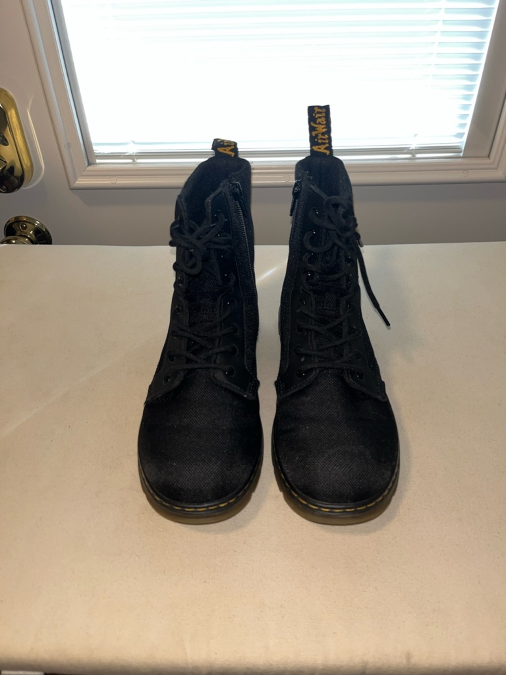 Dr. Martens Black Canvas Lace-Up Ankle Boots